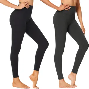 NexiEpoch High Waisted Leggings for Women - Black Tummy Control Compression Soft Yoga Pants for Workout Reg & Plus Size