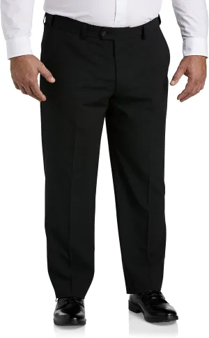 Oak Hill by DXL Men's Big and Tall Waist-Relaxer Flat-Front Suit Pants Charcoal 48 x 30