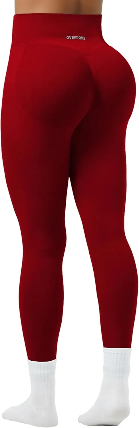 OVESPORT Workout Leggings for Women Seamless High Waist Scrunch Butt Lifting Leggings Tummy Control Gym Yoga Athletic Pants