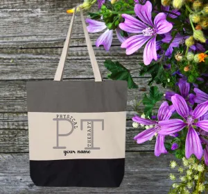 Personalized Physical Therapy Tote Bag, Physical Therapist Canvas Bag, Therapy Assistant bag, Doctor Physical Therapist, PTA Sweatshirt(15" L x 16" H)