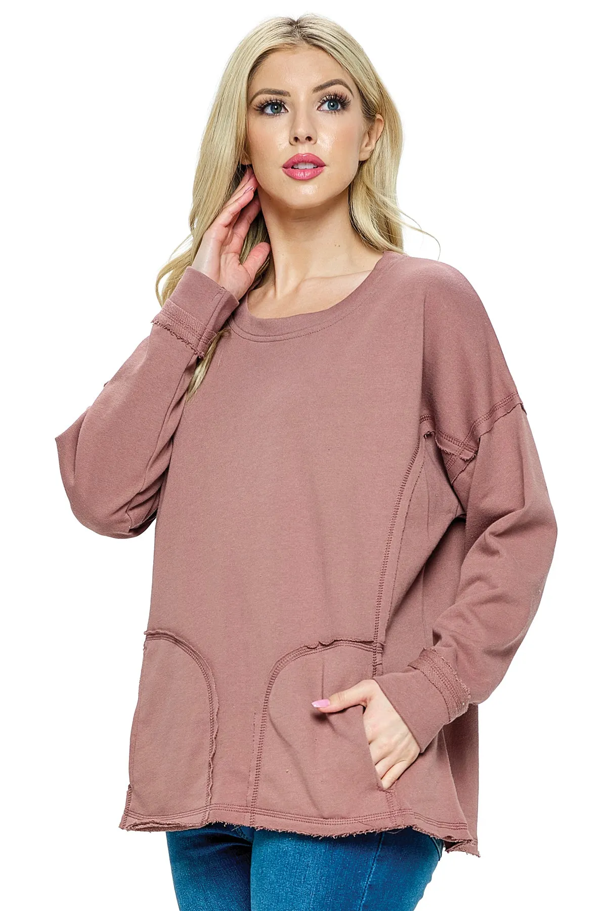Pullover Casual Patchwork Pockets