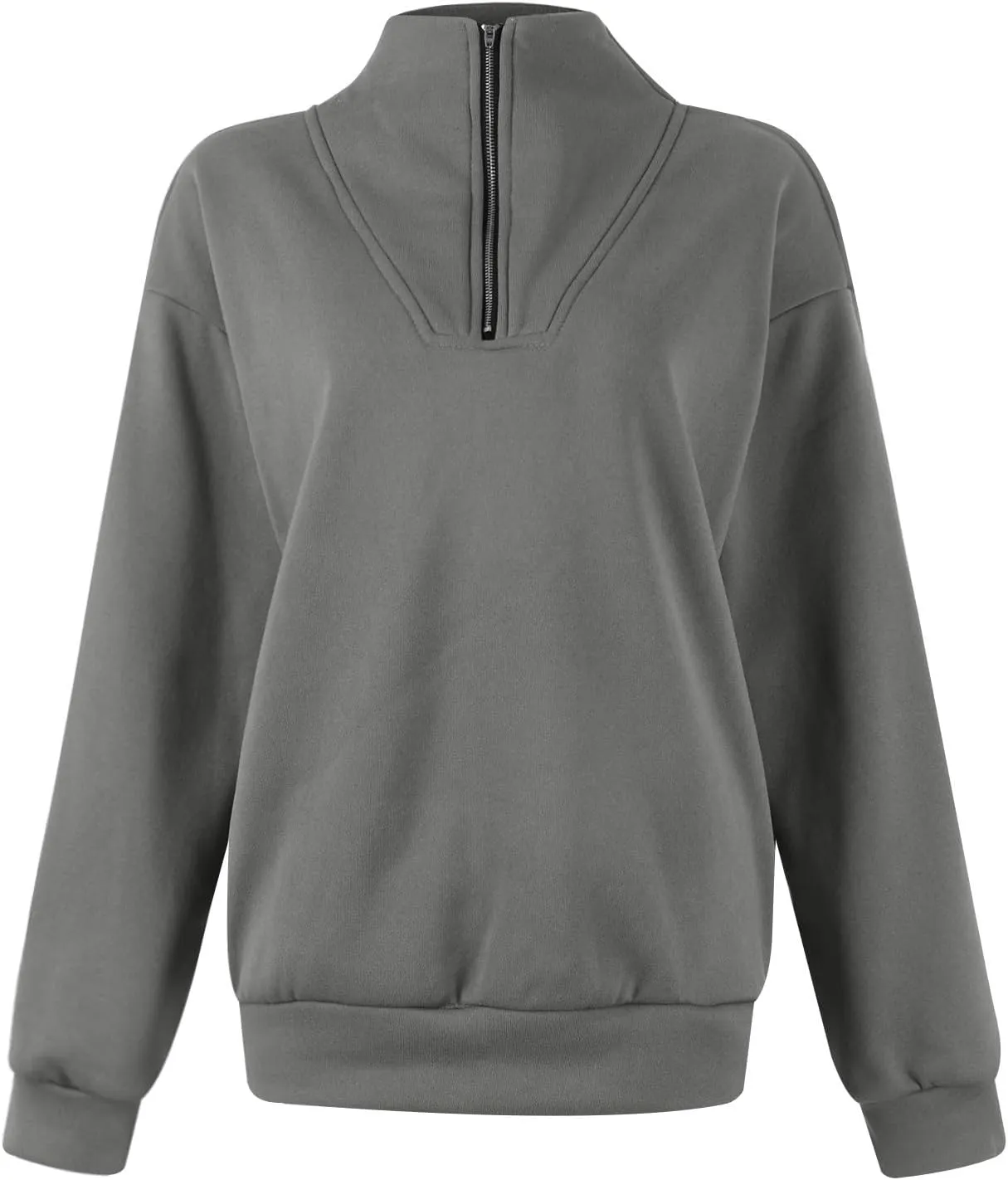 Quarter Zip Pullover Women Fleece Fall Oversized Sweatshirts Long Sleeve Casual Pullover Sweater Winter Clothes 2024