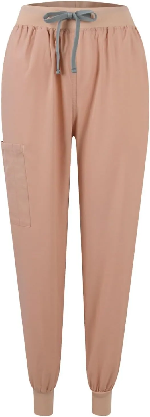 Scrub Sets for Woman 2025 Essential Jogger Scrub Set Nursing Uniform Stretch V-Neck Top & Drawstring Cargo Pants