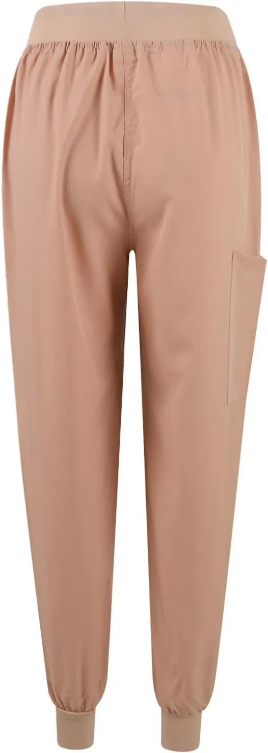 Scrub Sets for Woman 2025 Essential Jogger Scrub Set Nursing Uniform Stretch V-Neck Top & Drawstring Cargo Pants