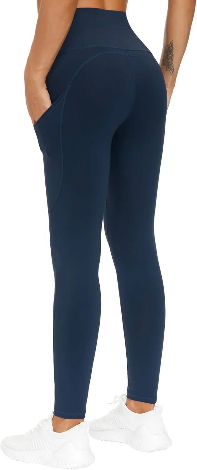 THE GYM PEOPLE Thick High Waist Yoga Pants with Pockets Fleece Lined Tummy Control Workout Leggings for Women
