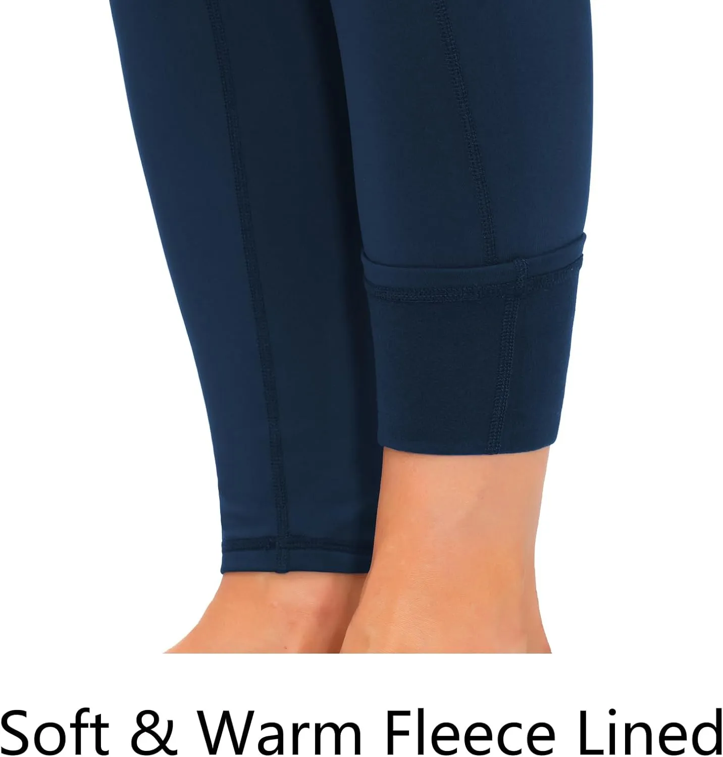 THE GYM PEOPLE Thick High Waist Yoga Pants with Pockets Fleece Lined Tummy Control Workout Leggings for Women