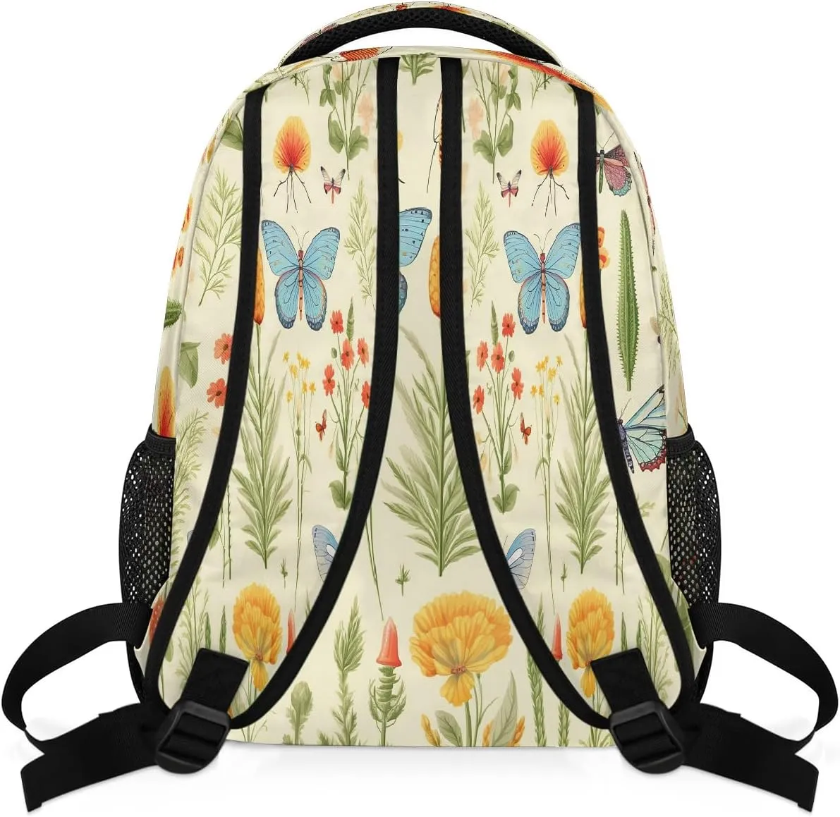 Travel Backpack for Women Men, Butterfly Floral Leaves Animal Lightweight Casual Daypack, Large 16 Inch Laptop Backpack for Travel & College