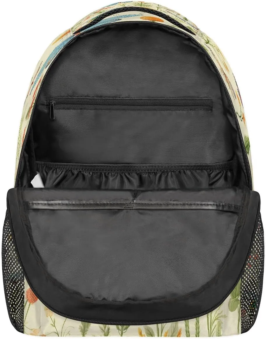 Travel Backpack for Women Men, Butterfly Floral Leaves Animal Lightweight Casual Daypack, Large 16 Inch Laptop Backpack for Travel & College