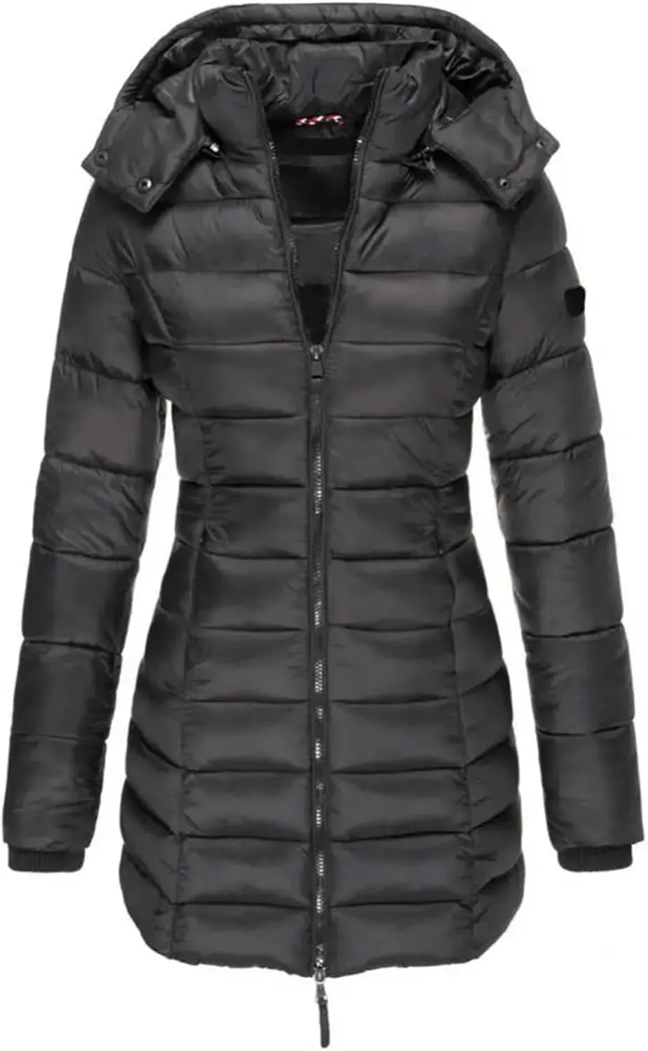 Winter Cotton Padded Jacket Women Autumn Outwear Zipper Long Sleeve Warm Pockets Hoodie Lightweight Coat