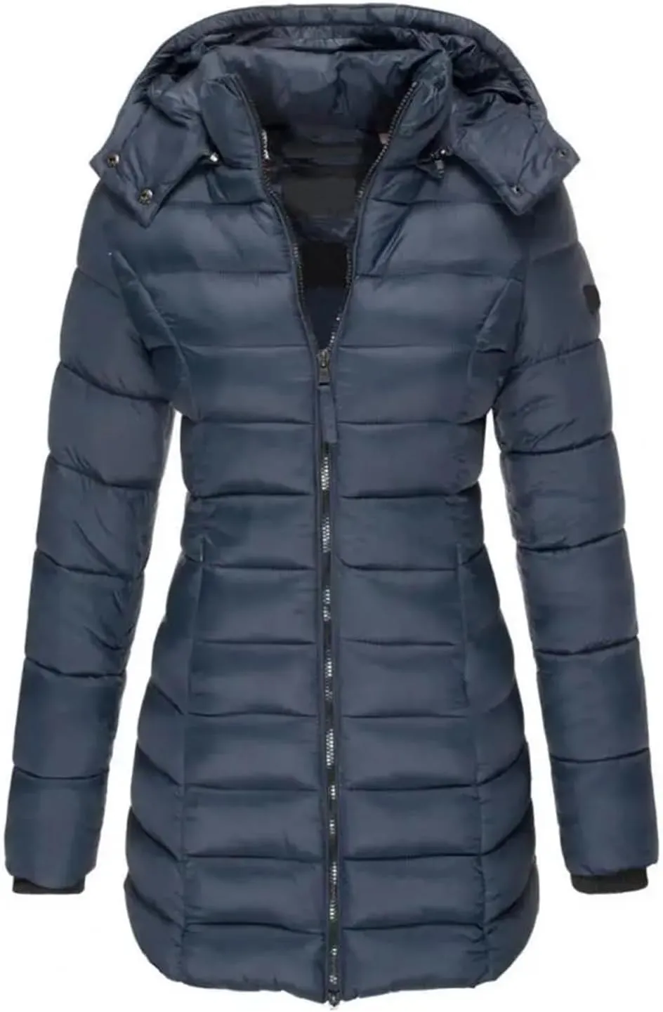 Winter Cotton Padded Jacket Women Autumn Outwear Zipper Long Sleeve Warm Pockets Hoodie Lightweight Coat