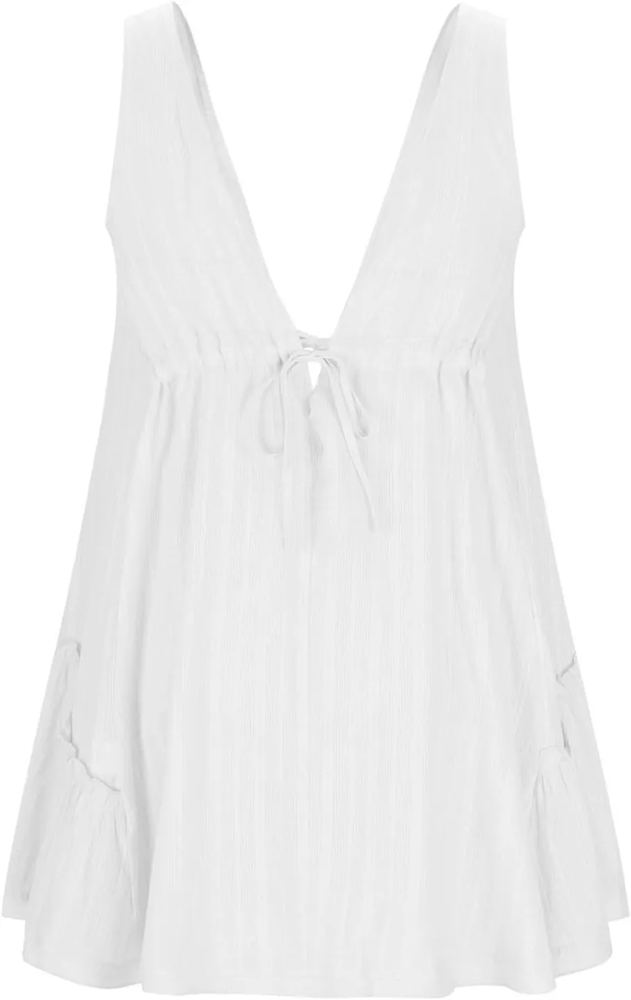Women Sexy Lace Slip Dress Sleeveless V-Neck Flowy Ruffle Beach Mini Dresses Cocktail Party Club A Line Tank Dress