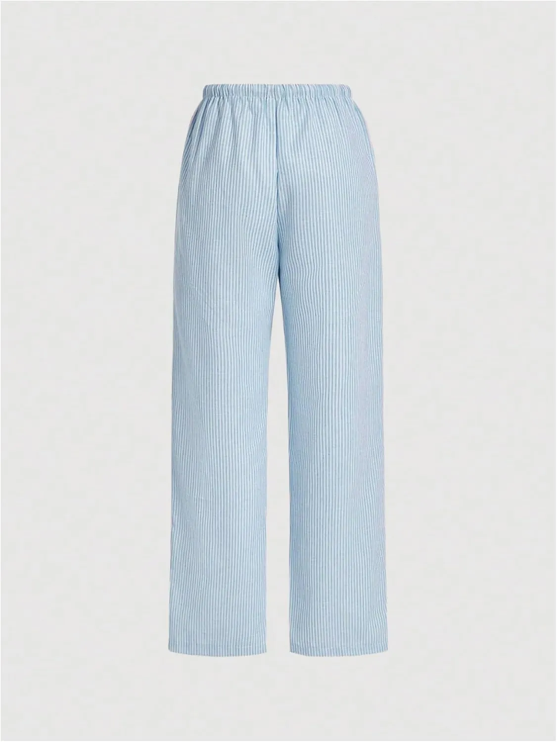Women's Straight Wide Leg Trousers Striped Print Letter Loose Drawstring Tie High Waist Going Out Y2K Fashion Pants