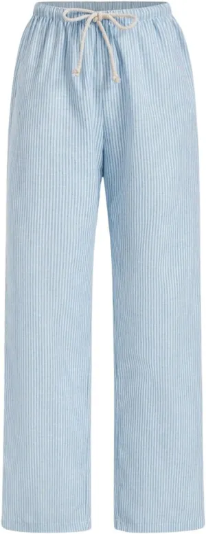 Women's Straight Wide Leg Trousers Striped Print Letter Loose Drawstring Tie High Waist Going Out Y2K Fashion Pants