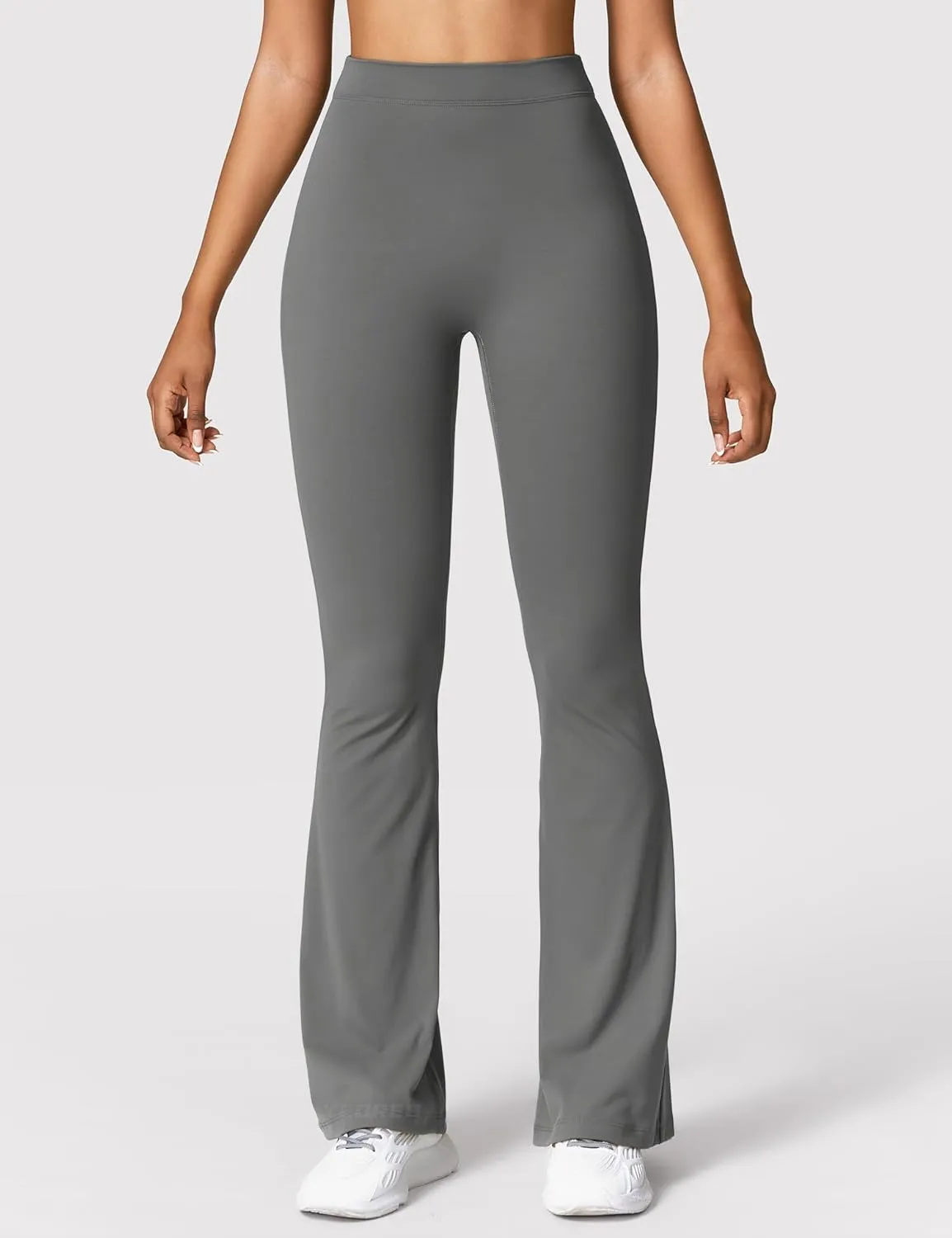 YEOREO Scrunch Flare Leggings Daze V Back Butt Lifting Wide Leg High Waist 31.5" Gym Workout Yoga Pants