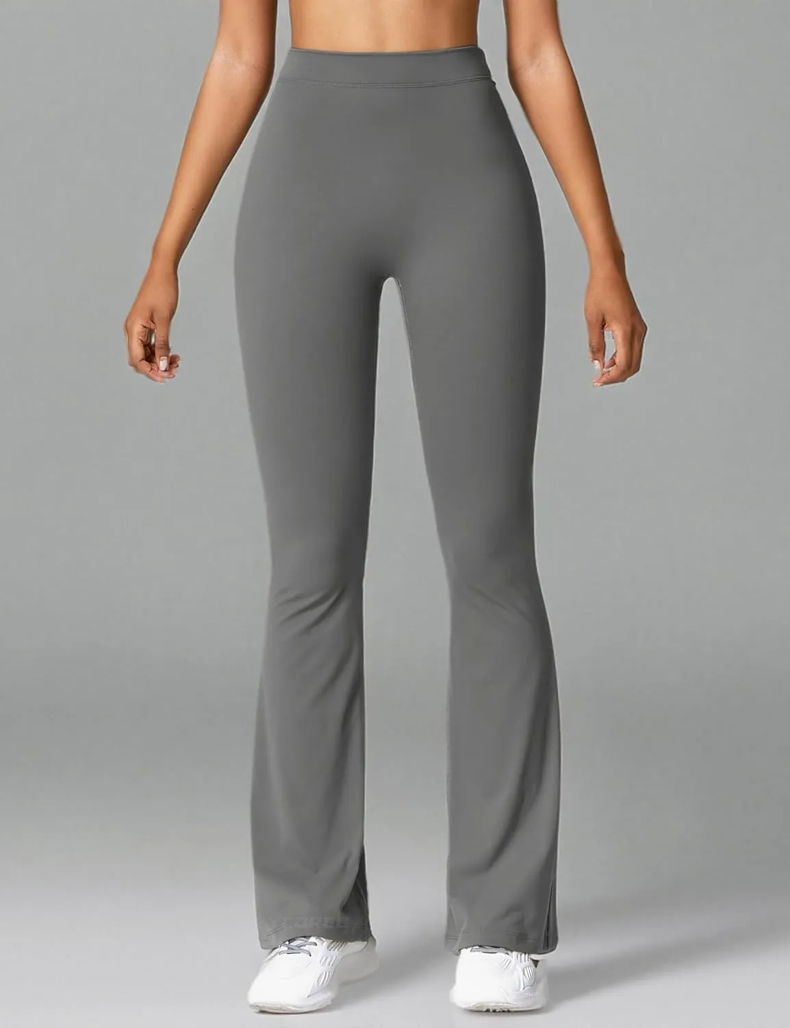 YEOREO Scrunch Flare Leggings Daze V Back Butt Lifting Wide Leg High Waist 31.5" Gym Workout Yoga Pants